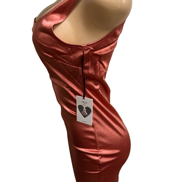 Sleek copper Satin Dress - Picture 3 of 4